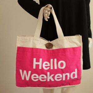 Hello Weekend Extra Large Beach Tote Bag